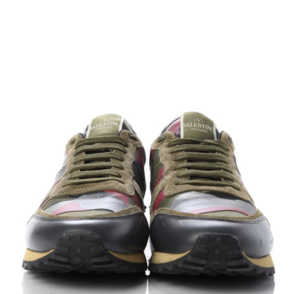 Valentino Garavani Nappa Suede Camouflage Mens Rockrunner Sneakers 42 Multicolor 2 of 11