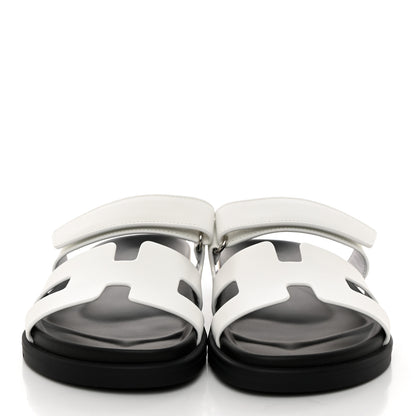 Hermes Calfskin Womens Chypre Sandals 37 White 2 of 9