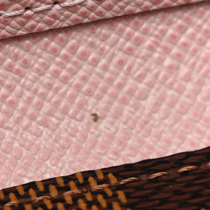 Louis Vuitton Damier Ebene Clemence Wallet Rose Ballerine 13 of 24