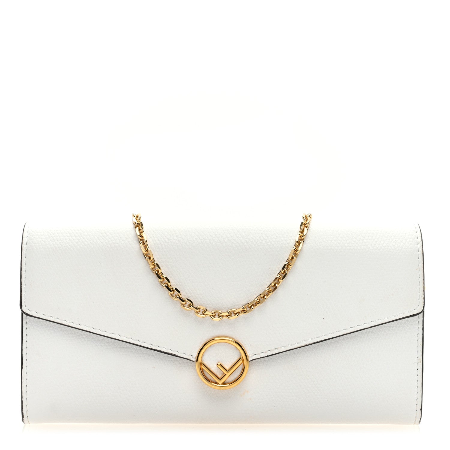 Fendi Vitello Cruise F is Fendi Continental Envelope Wallet on Chain White Ottico 1 of 9