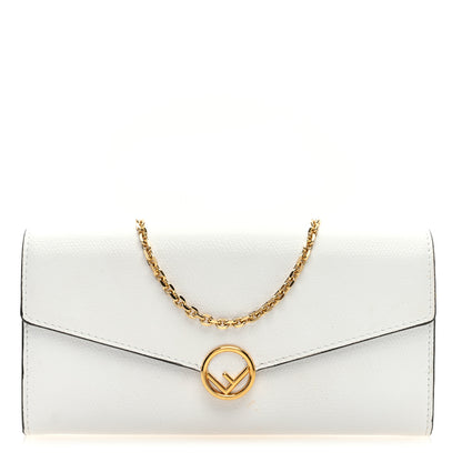 Fendi Vitello Cruise F is Fendi Continental Envelope Wallet on Chain White Ottico 1 of 9