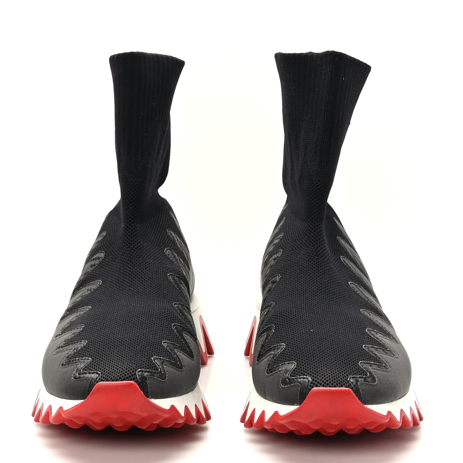 Christian Louboutin Knit Mesh Sharky Sock Sneakers 39 Black 2 of 7