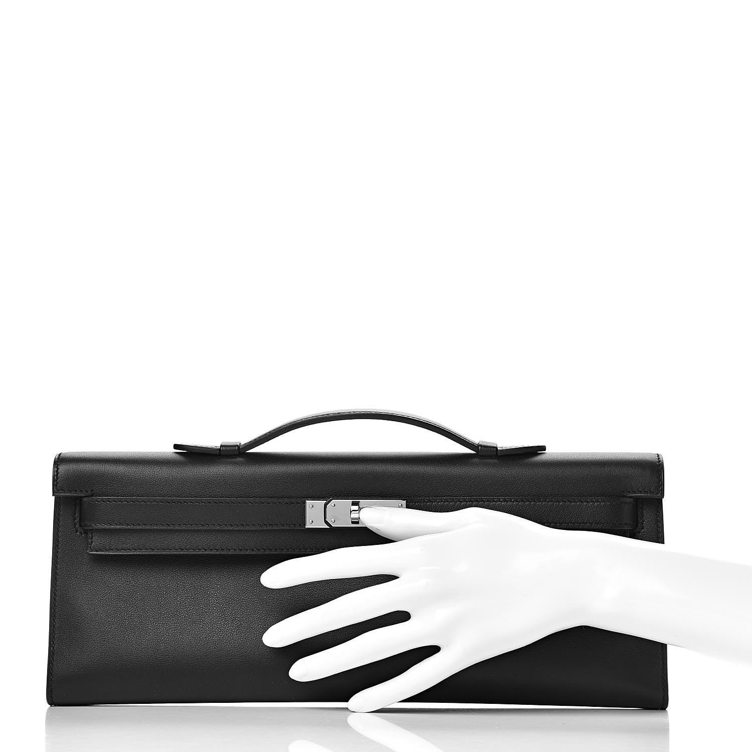 Hermes Swift Kelly Cut Clutch Pochette Black 2 of 7