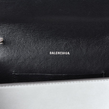 Balenciaga Metallic Grained Calfskin BB Phone Holder Wallet On Chain Silver 12 of 20