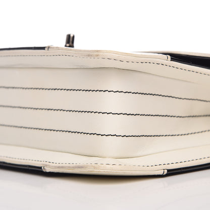 Chanel Lambskin Patent Chocolate Bar Flap Black White 10 of 10