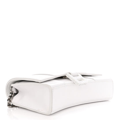 Balenciaga Shiny Box Calfskin Strass Hourglass Chain Bag White 3 of 11