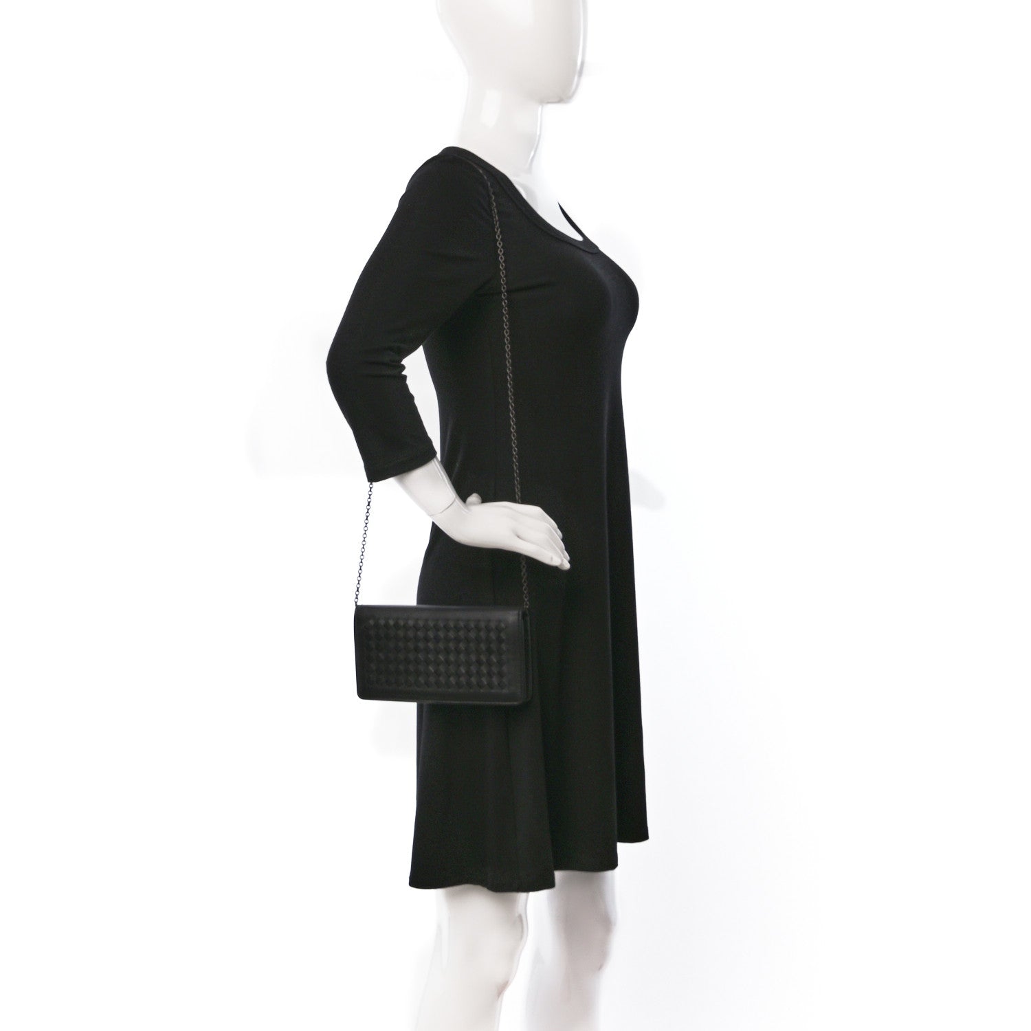 Bottega Veneta Nappa Intrecciato Continental Wallet on Chain Black 2 of 10