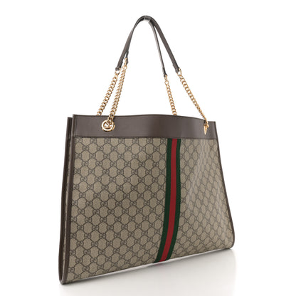 Gucci GG Supreme Monogram Large Rajah Chain Tote Beige New Acero 4 of 11