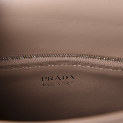 Prada Soft Calfskin Impunture Diagramme Flap Top Handle Bag Cipria 9 of 10