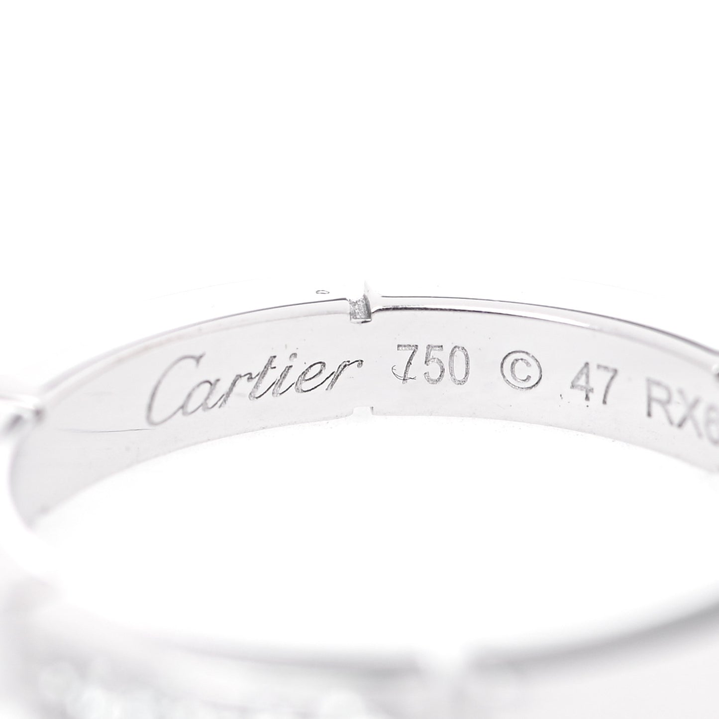 18K White Gold Diamond Maillon Panthere Wedding Band Ring 47 4