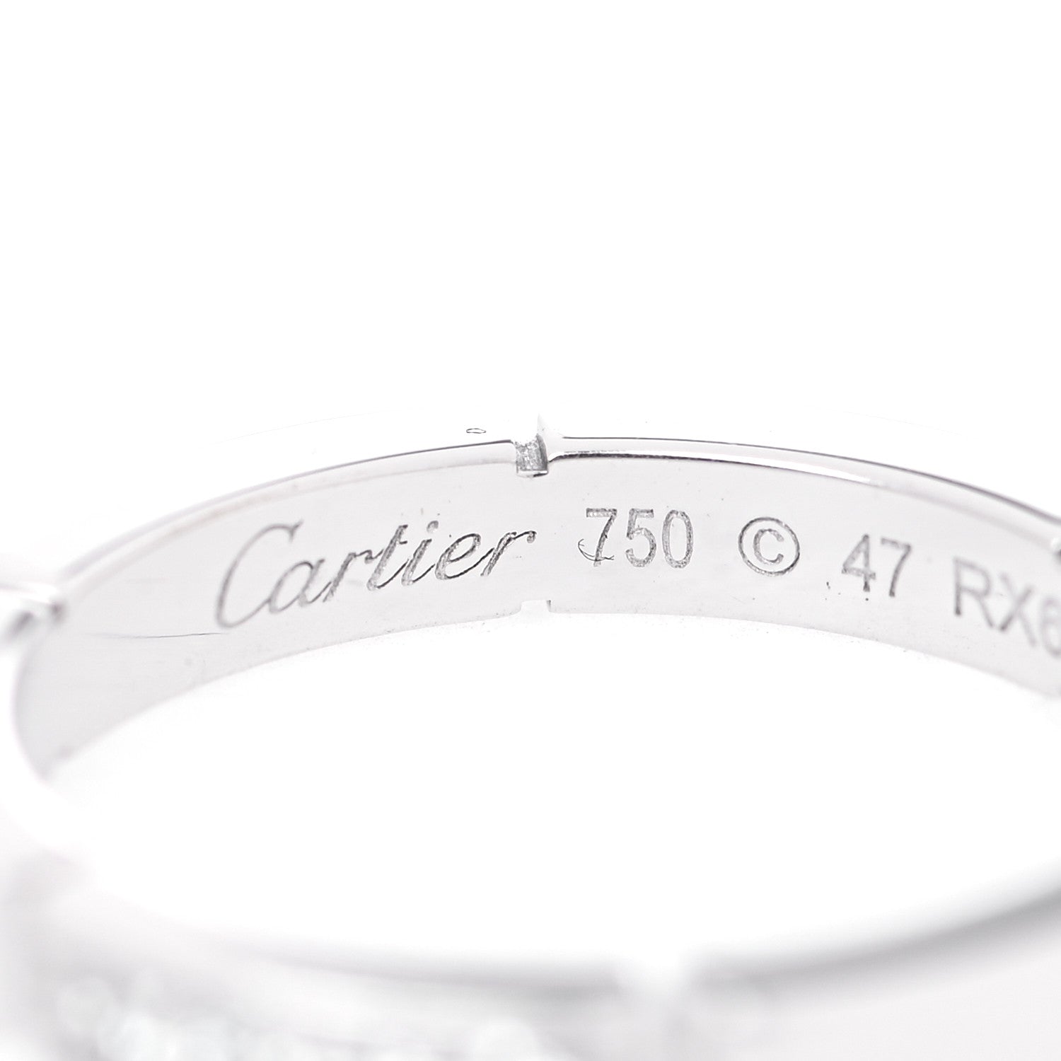 Cartier 18K White Gold Diamond Maillon Panthere Wedding Band Ring 47 4 5 of 6