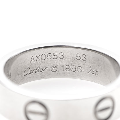 Cartier 18K White Gold 5.5mm LOVE Ring 53 6.25 4 of 6