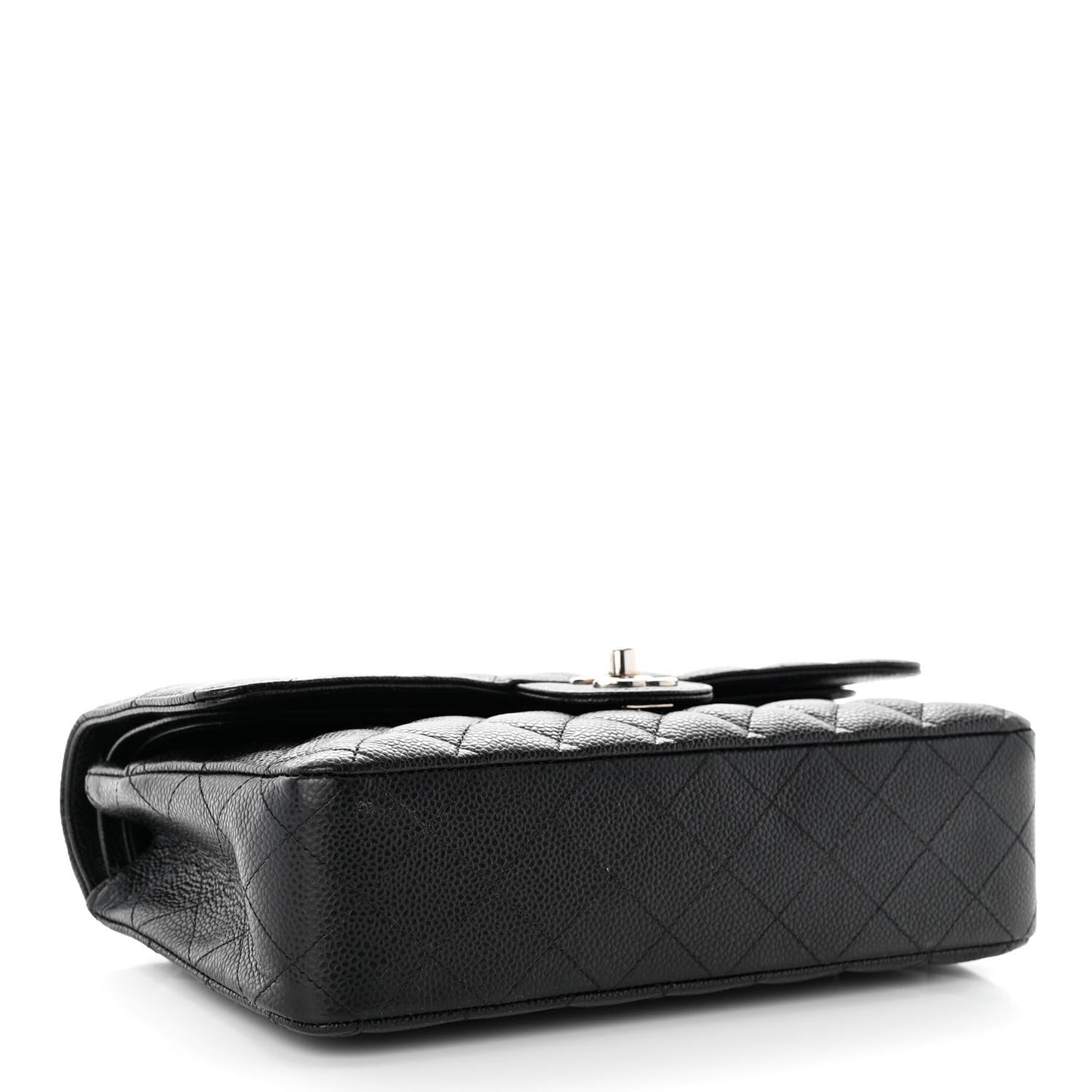 Caviar Quilted Medium Double Flap Black