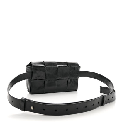 Bottega Veneta Paper Calfskin Maxi Intreccio The Belt Cassette Bag Black 3 of 10