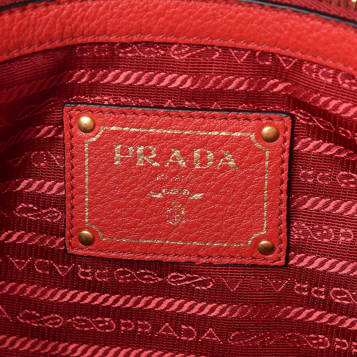 Prada Vitello Daino Tote Rosso 8 of 10