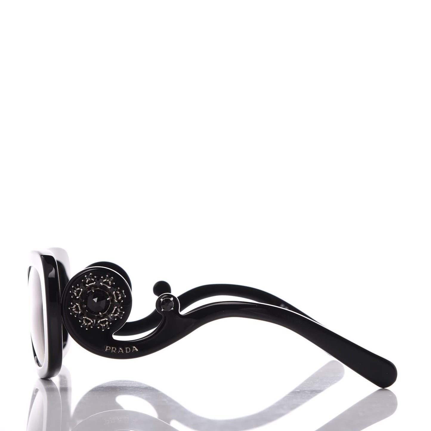 Crystal Ornate Square Baroque Sunglasses SPR 33P Black