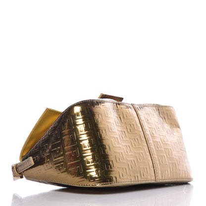 Fendi Vitello Mirror FF Embossed Mini Mama Baguette Oro Ambrato 4 of 16