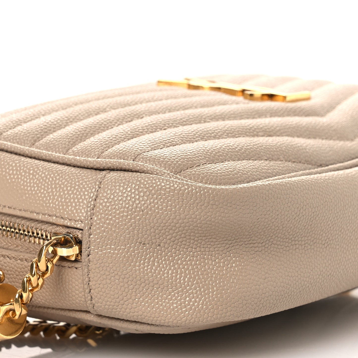 Grain De Poudre Matelasse Monogram Mini Lou Camera Bag Dark Beige