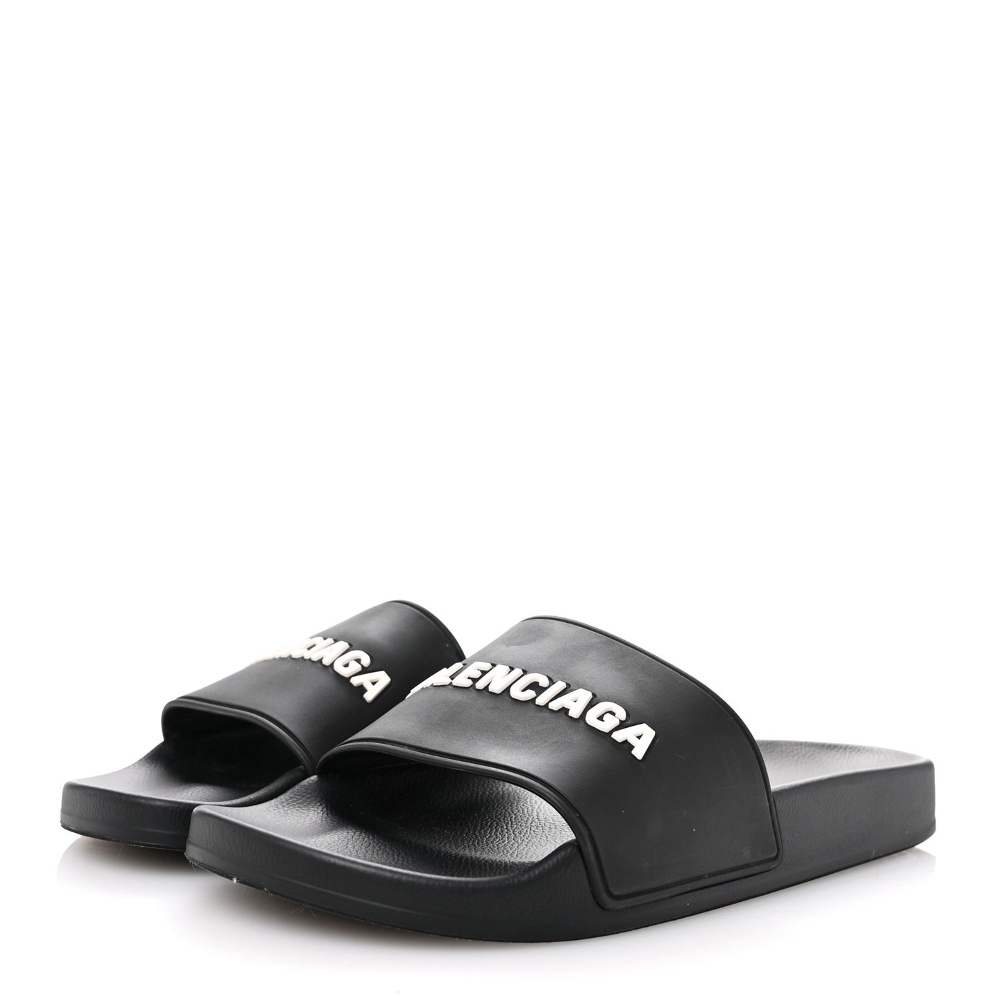 Rubber Womens Logo Pool Slide Sandals 40 Black