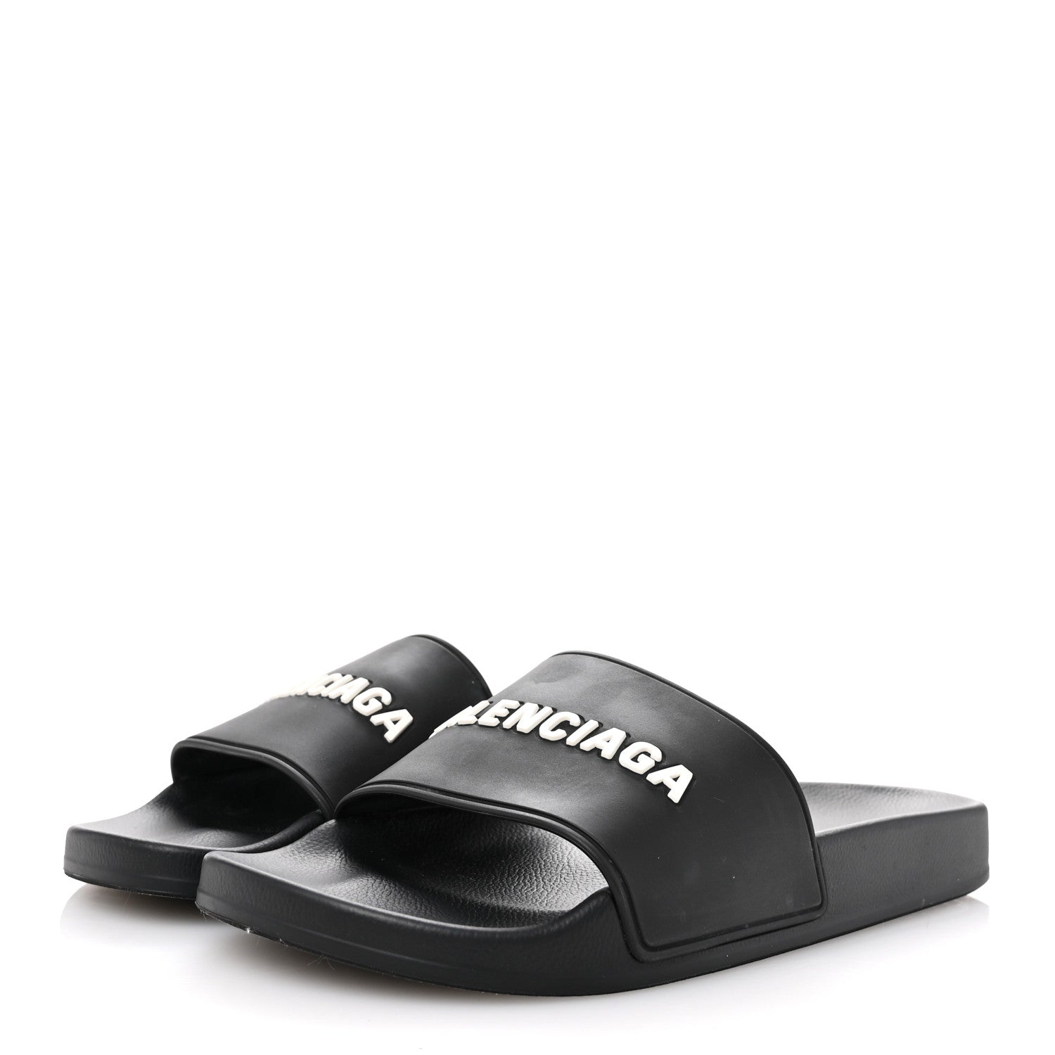 Balenciaga Rubber Womens Logo Pool Slide Sandals 40 Black 4 of 10