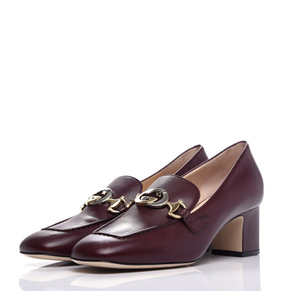 Gucci Malaga Kid Zumi Mid Heel Loafers 38 Vintage Bordeaux 3 of 11