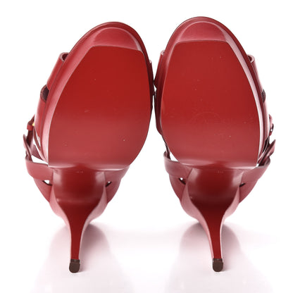 Saint Laurent Calfskin Tribute 105 Platform Sandals 39 Rouge Orient 5 of 10