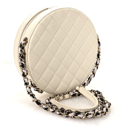 Chanel Lambskin Coco Lifesaver Round Bag Black White 2 of 11