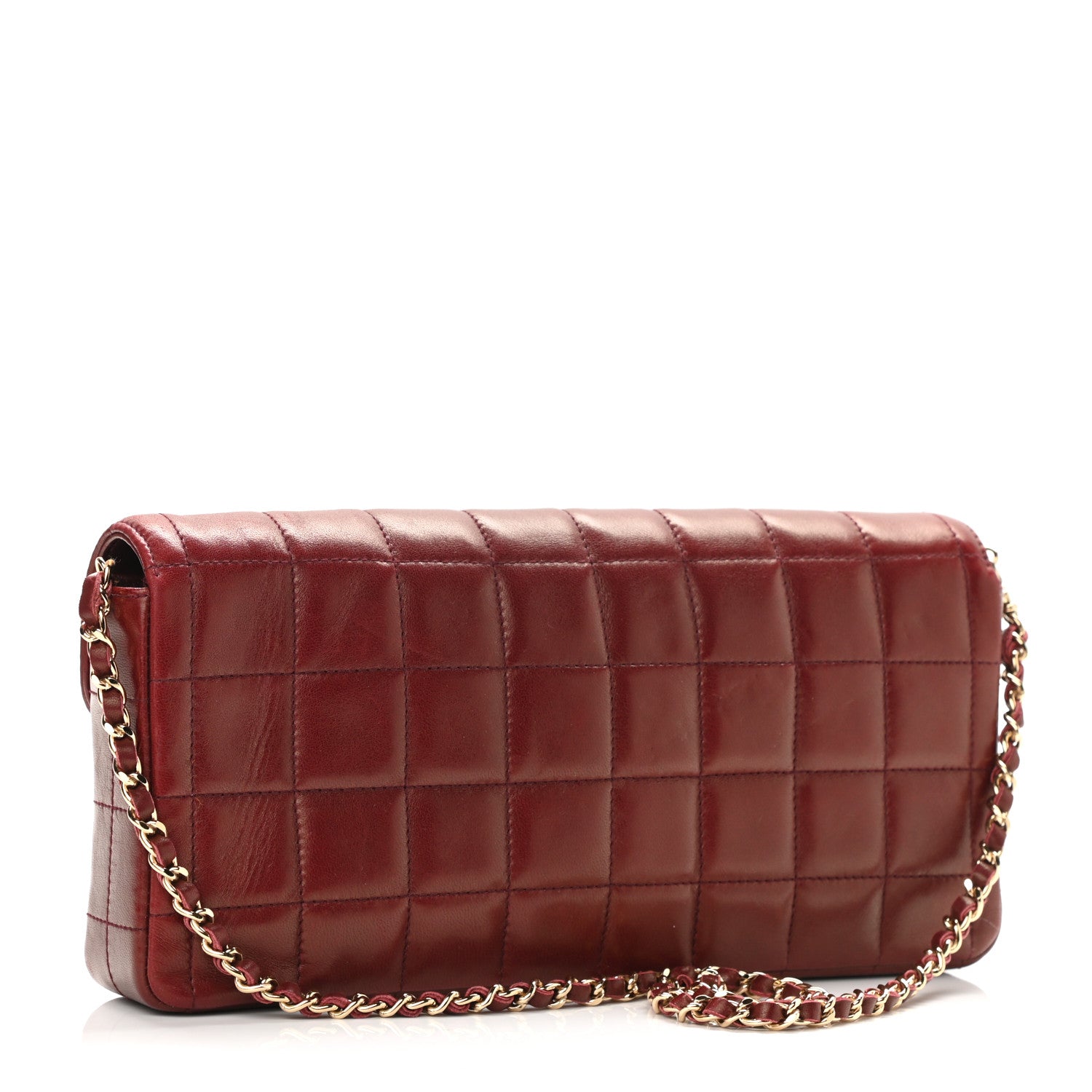 Chanel Lambskin East West Chocolate Bar Flap Bordeaux 3 of 12