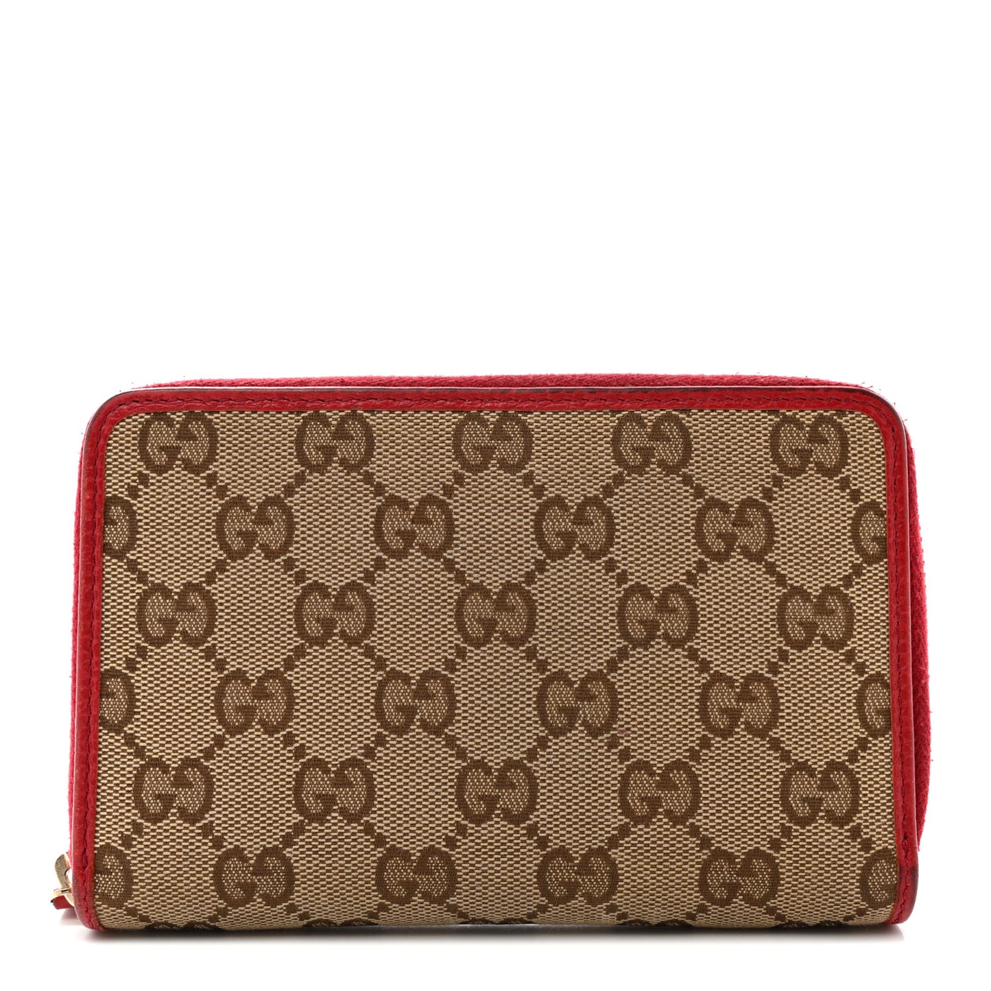 Monogram Dollar Calfskin Zip Around Compact Wallet Beige Ebony Rosso