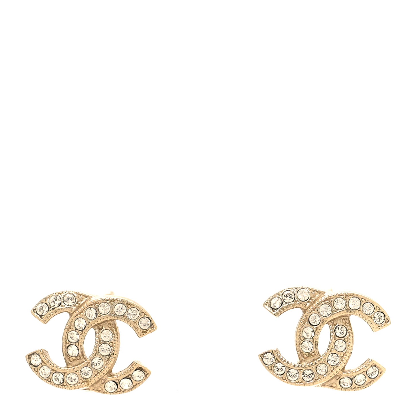 Crystal Mini Timeless CC Earrings Light Gold