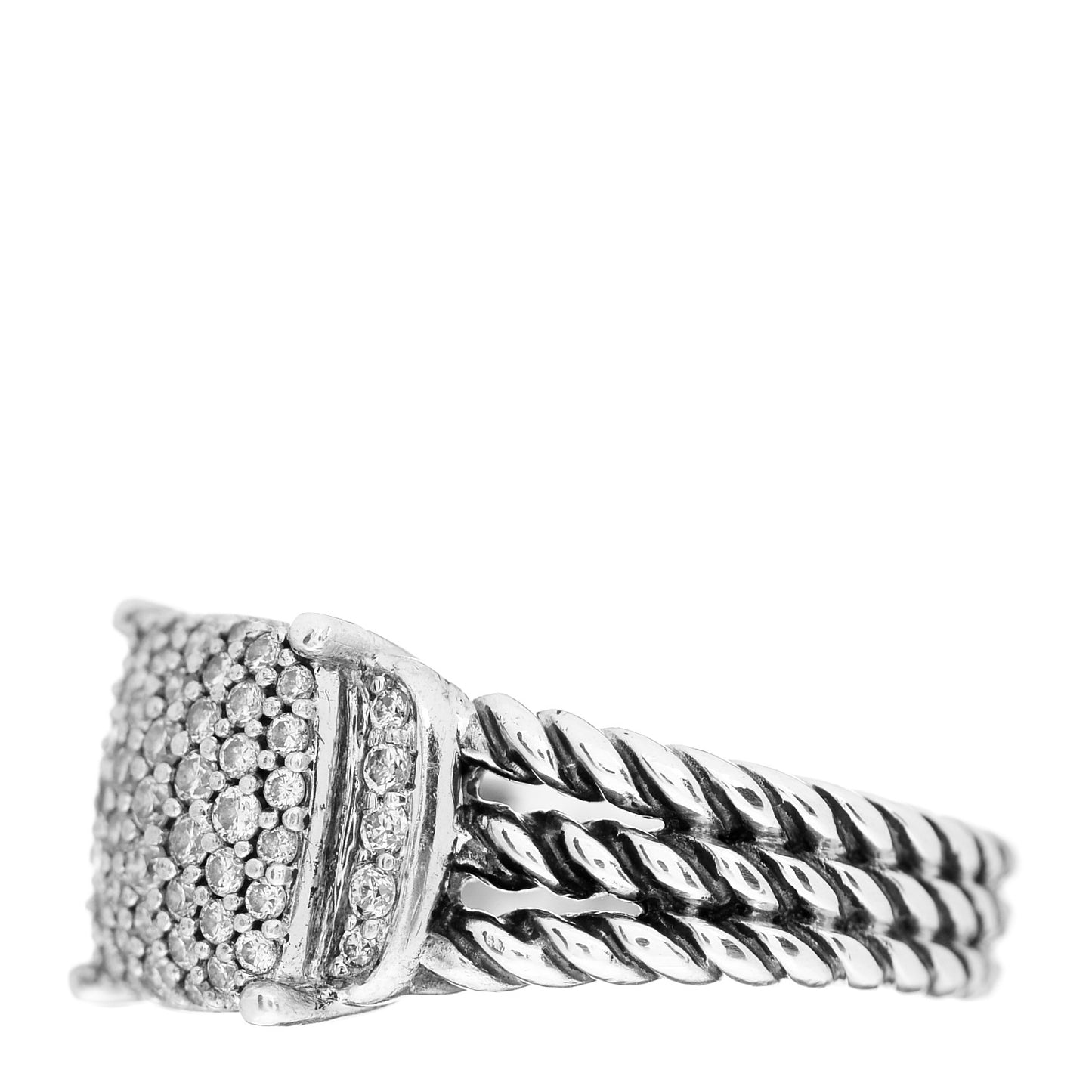 Sterling Silver Diamond 10mm Petite Wheaton Ring 51 5.75