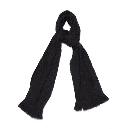 Louis Vuitton Wool Silk Logomania Scarf Charcoal Grey 1 of 4