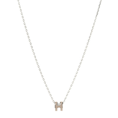 Hermes Palladium Mini Pop H Pendant Necklace Marron Glace 1 of 5