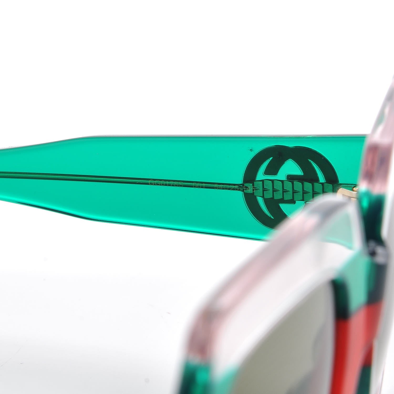 Gucci Square Web Frame GG0178S Sunglasses Green Red 7 of 8