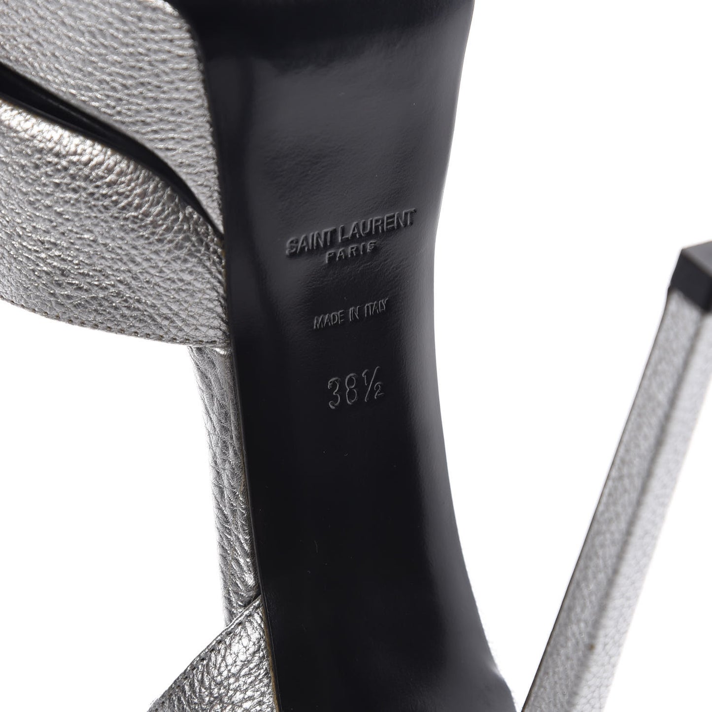 Metallic Grained Calfskin Janis 105 D'Orsay Pumps 38.5 Argento
