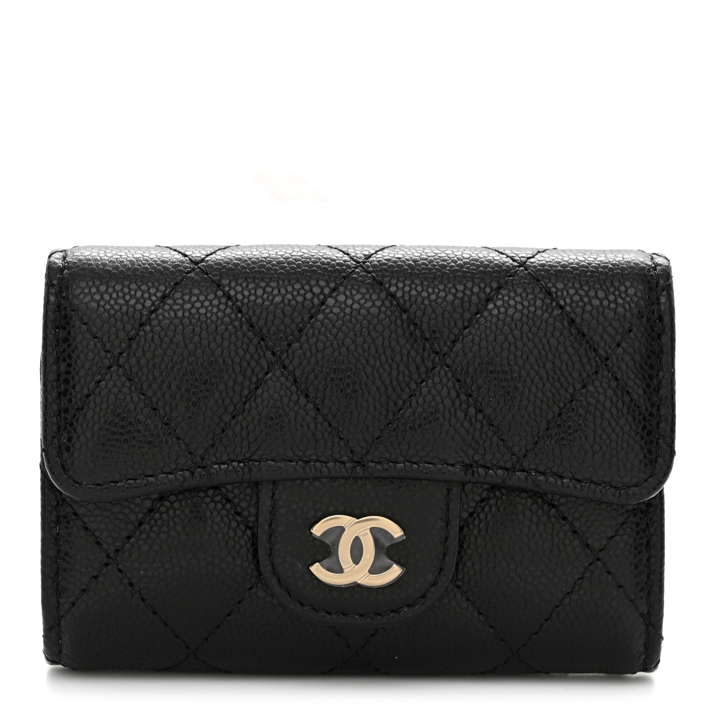Caviar Quilted Classic 4 Key Holder Wallet Black