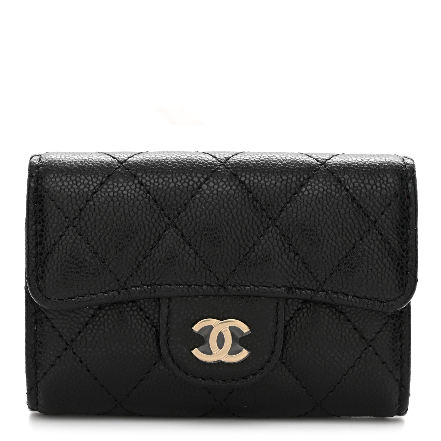 Chanel Caviar Quilted Classic 4 Key Holder Wallet Black 1 of 8