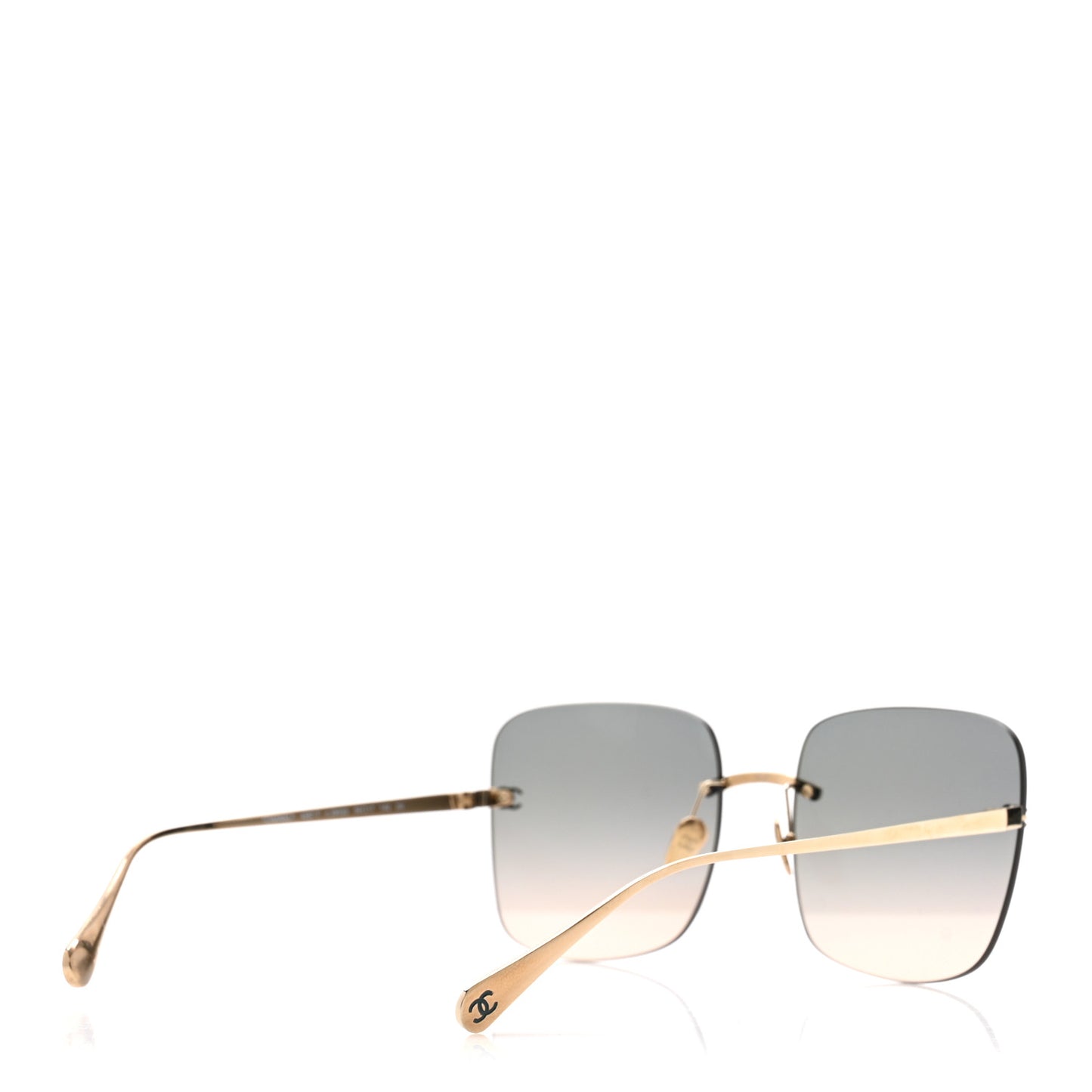 Titanium Rimless Square Sunglasses 4287-T Gold Gradient Green