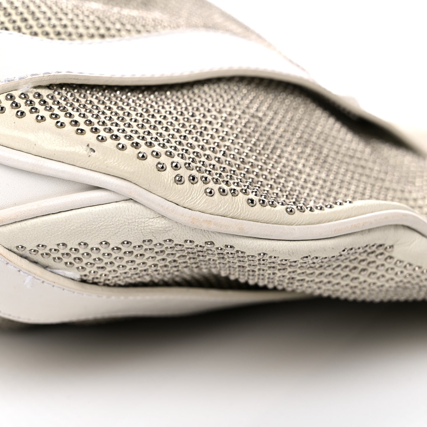 Calfskin Studded Hobo White