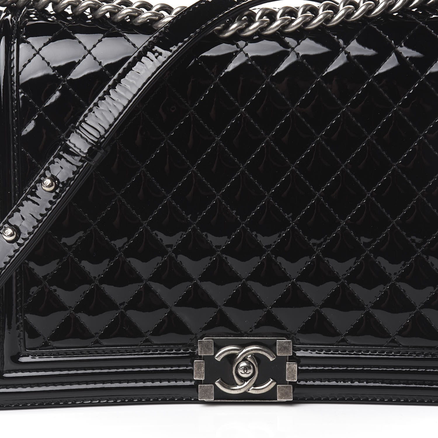 Chanel Patent Quilted Large Boy Flap Black 10 of 11