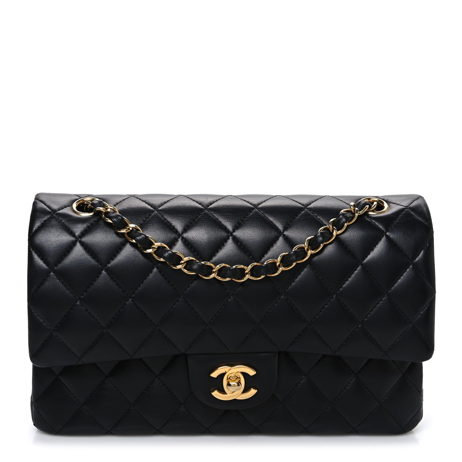 Chanel Lambskin Quilted Medium Double Flap Black 1 of 10
