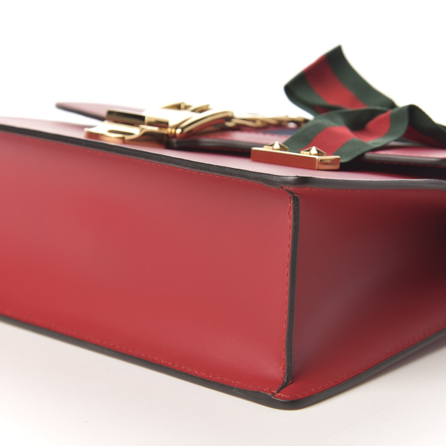 Gucci Calfskin Small Sylvie Shoulder Bag Hibiscus Red 5 of 8