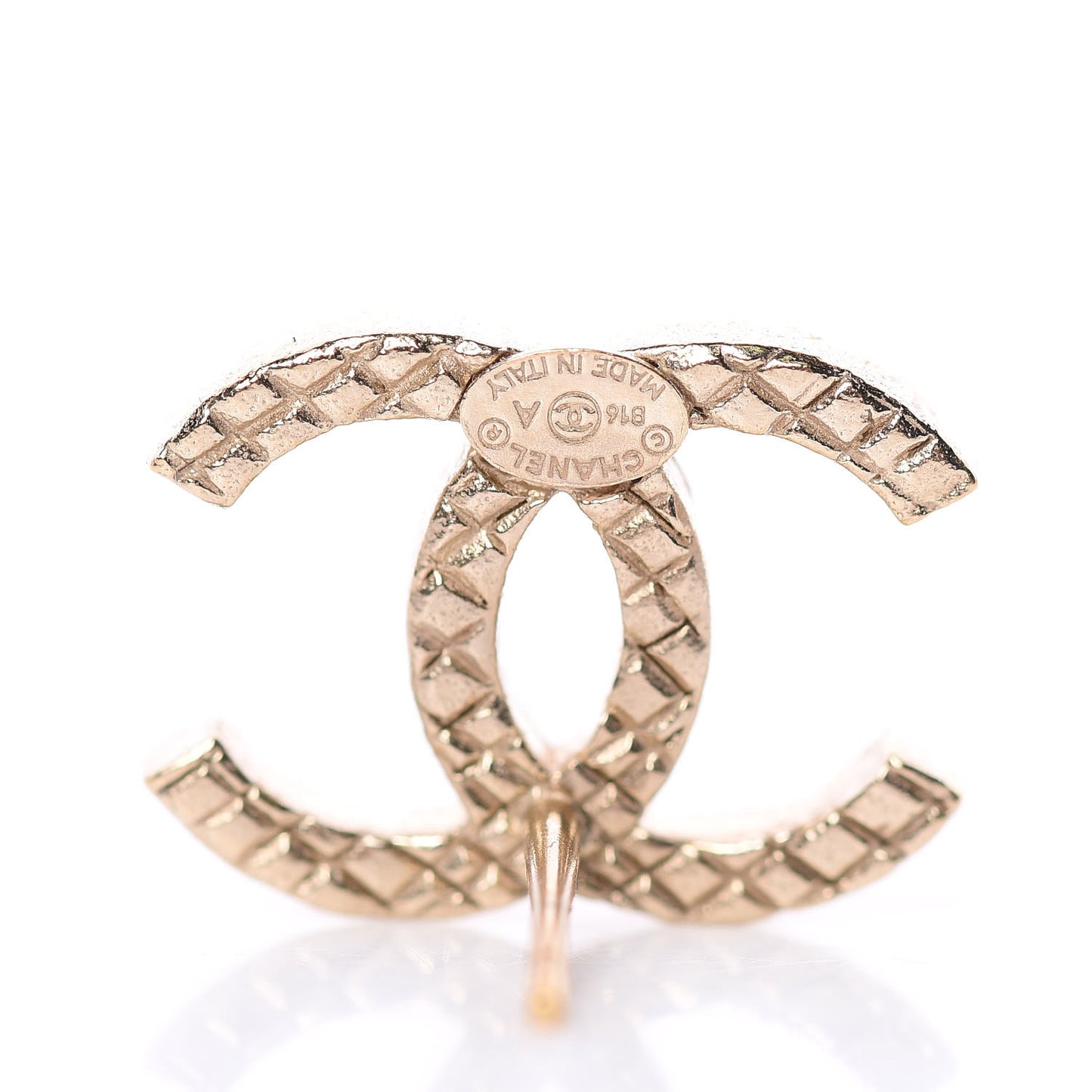 Quilted CC Earrings Gold