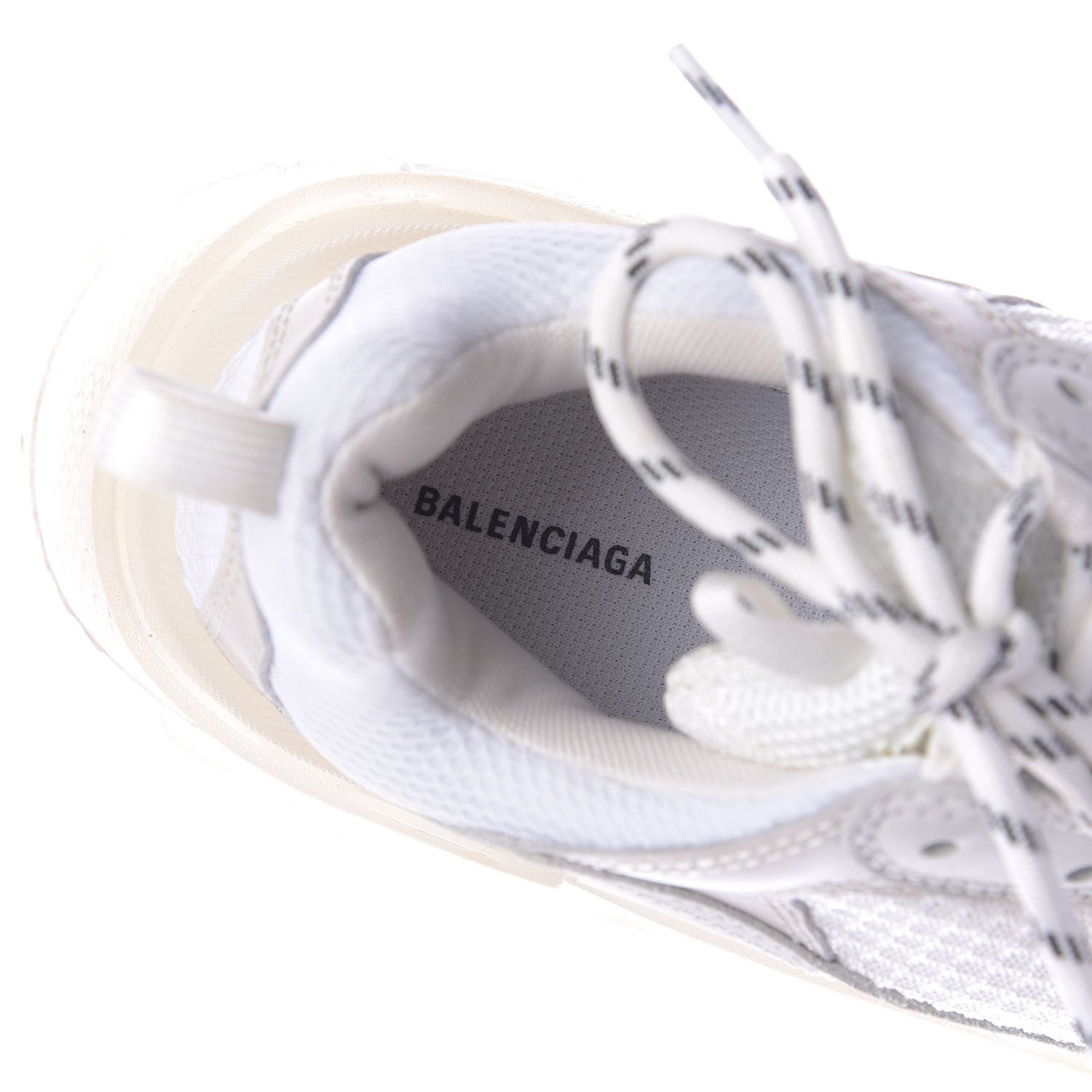 Balenciaga Fabric Mesh Clear Sole Womens Triple S Sneakers 39 White 8 of 9