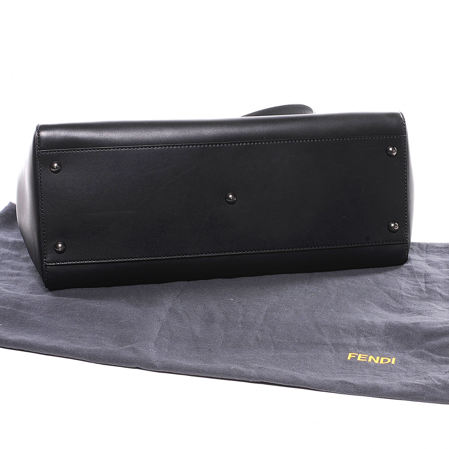 Fendi Calfskin Calf Hair Leopard Print Large Peekaboo Iconic Satchel Black 13 of 13