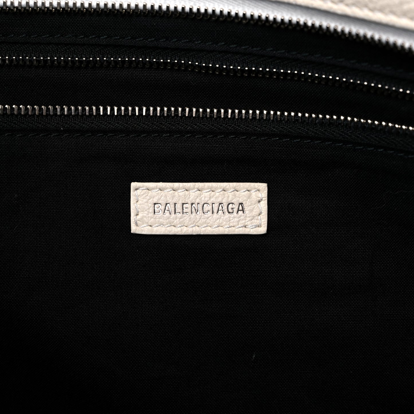 Calfskin Logo Medium Shopping Tote White