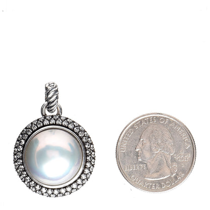 David Yurman Sterling Silver Diamond Freshwater Pearl Midnight Melange Pendant 2 of 3