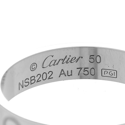 Cartier 18K White Gold 3.5mm LOVE Wedding Band Ring 50 5.25 4 of 4
