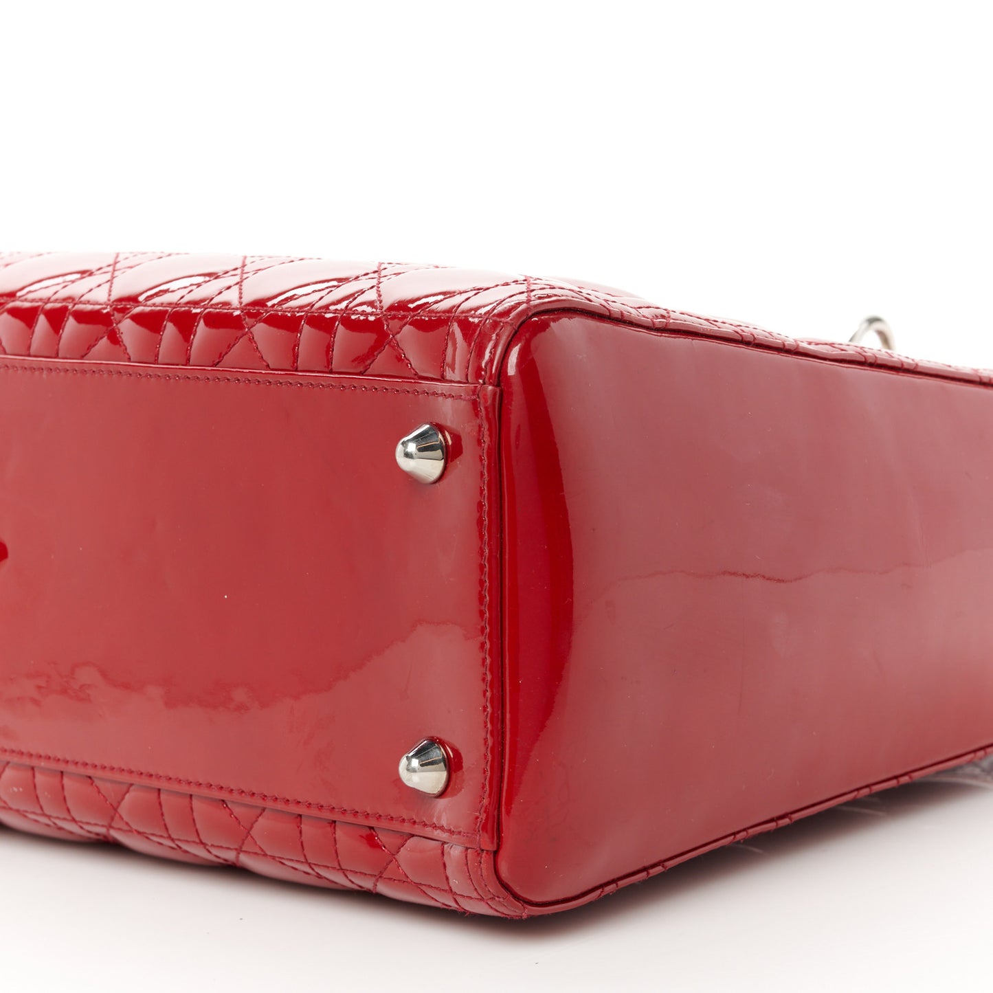 Patent Cannage Large Lady Dior Red