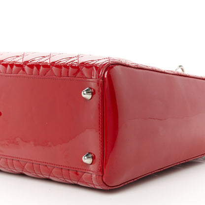 Christian Dior Patent Cannage Large Lady Dior Red 9 of 10